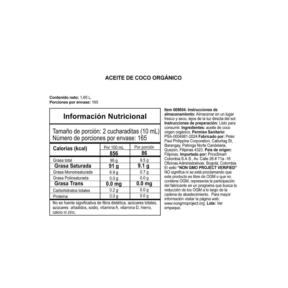 Aceite de Coco Orgánico Prensado en Frío Carrington Farms 1.6 Lt - Image 3