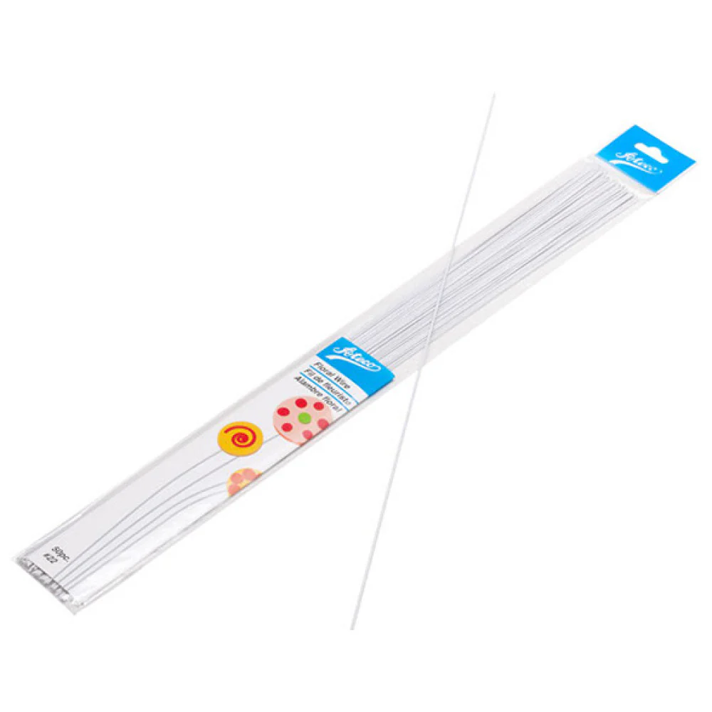 Alambre Floral Blanco Ateco Nº 22 x 50 Unds.