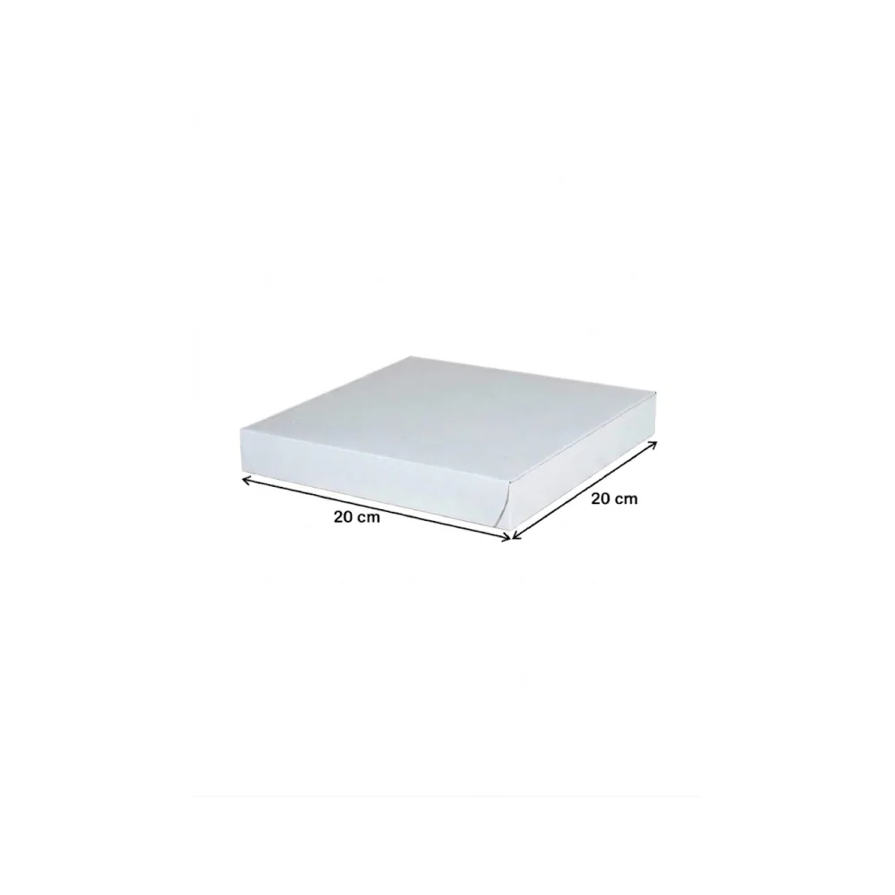 Caja de Cartón para Pizza 20 X 20 X 3 Blanca