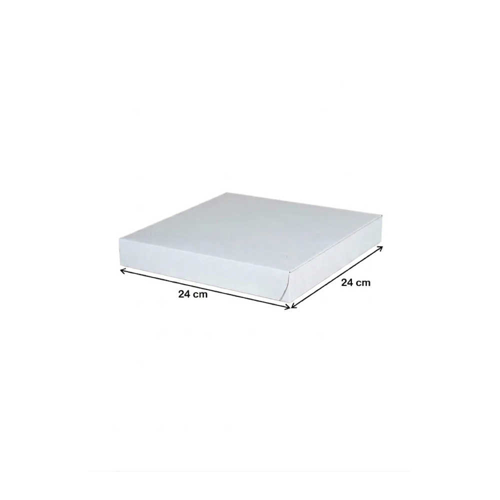 Caja de Cartón para Pizza 24 X 24 X 3 Blanca