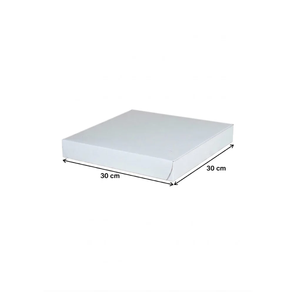 Caja Cartón Pizza 30 X 30 X 3 Blanca