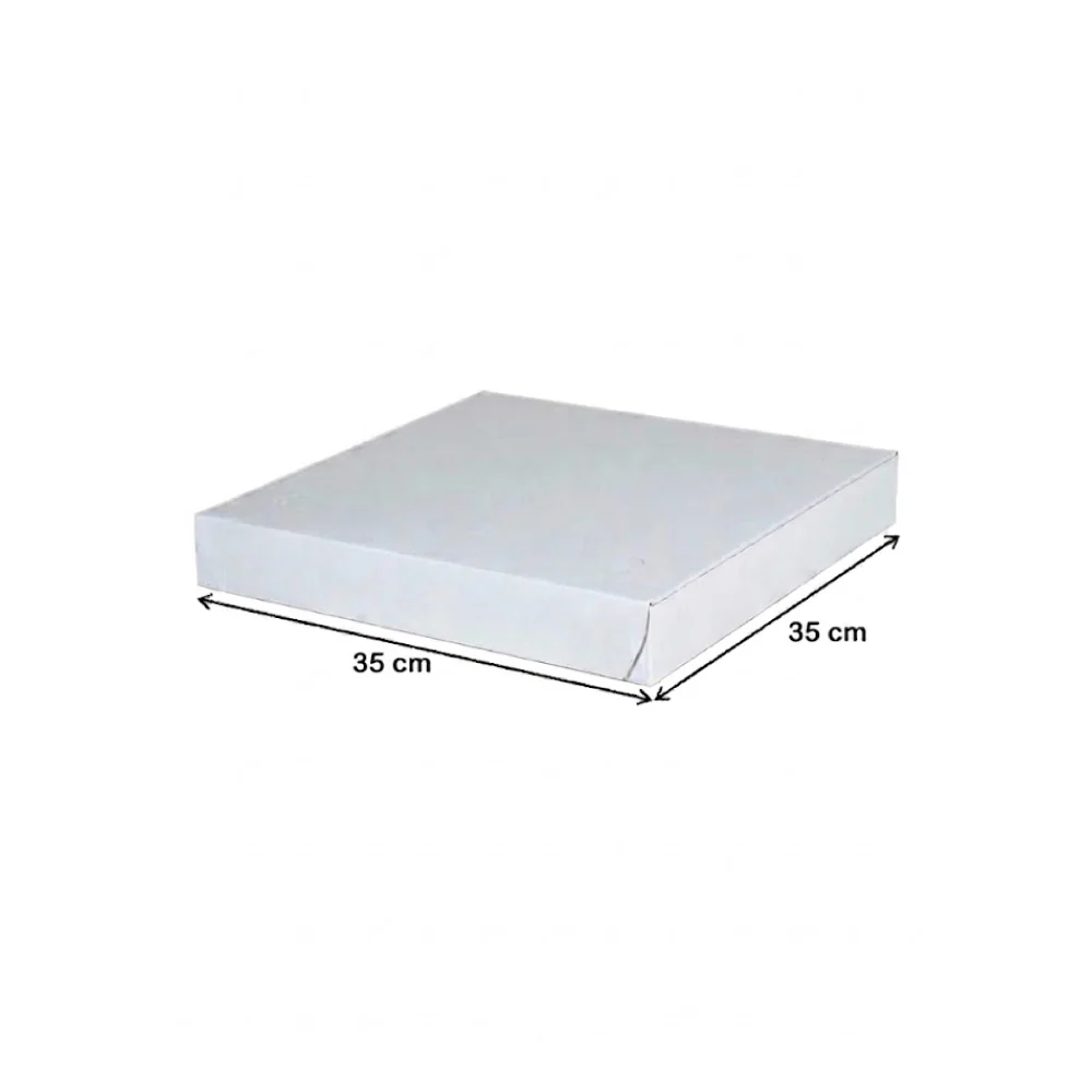 Caja de Cartón para Pizza 35 X 35 X 3 Blanca