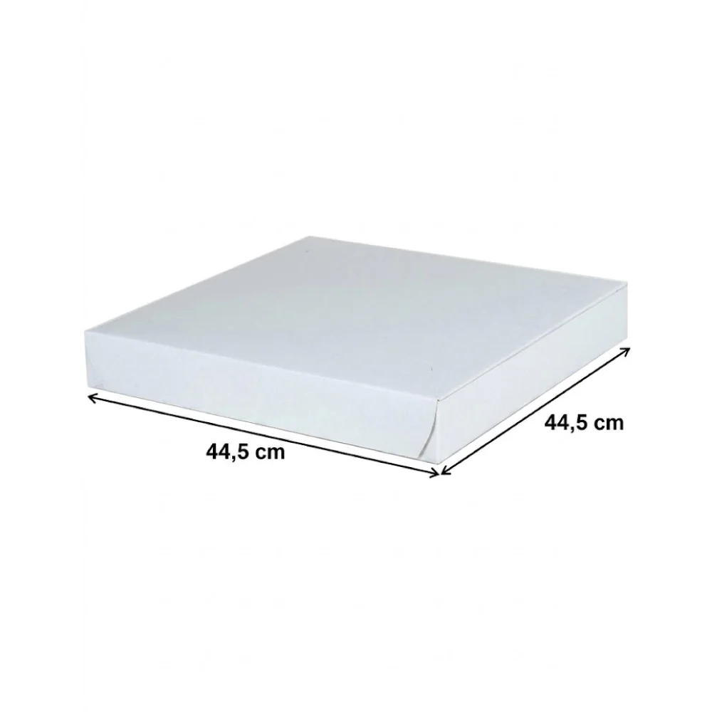 Caja de Cartón para Pizza 44,5 X 44,5 X 3 Blanca