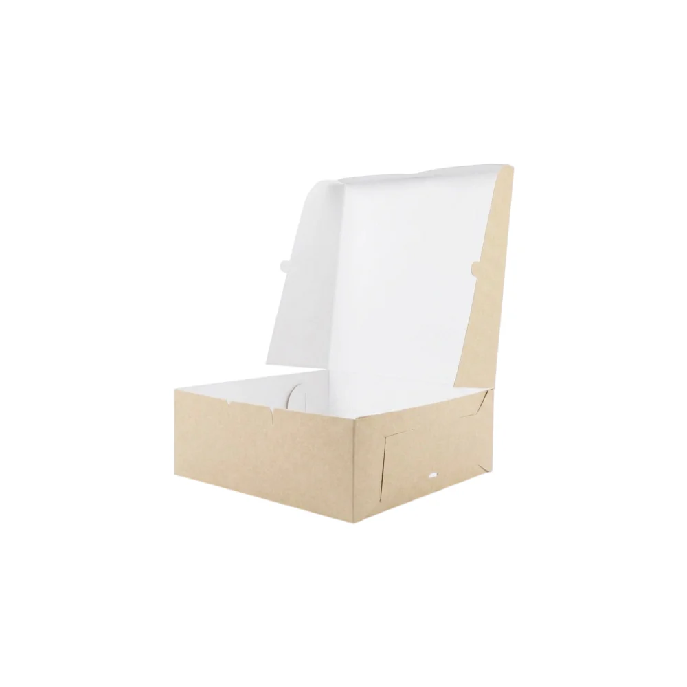Caja de Cartón para Torta 25 x 25 x 10 Blanca/Kraft