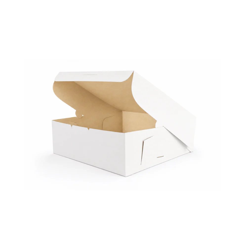 Caja de Cartón para Torta 30 x 30 x 10 cm Blanca/Kraft - Image 3