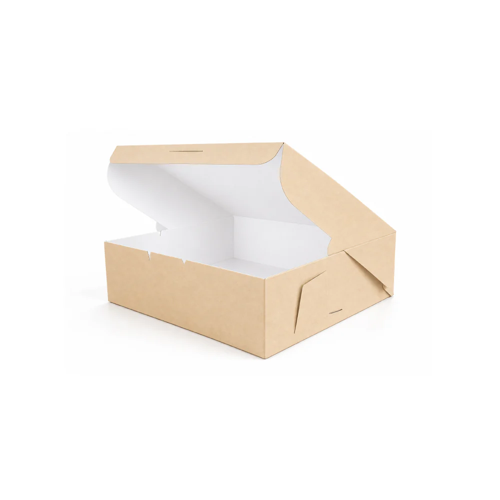 Caja de Cartón para Torta 30 x 30 x 10 cm Blanca/Kraft - Image 5