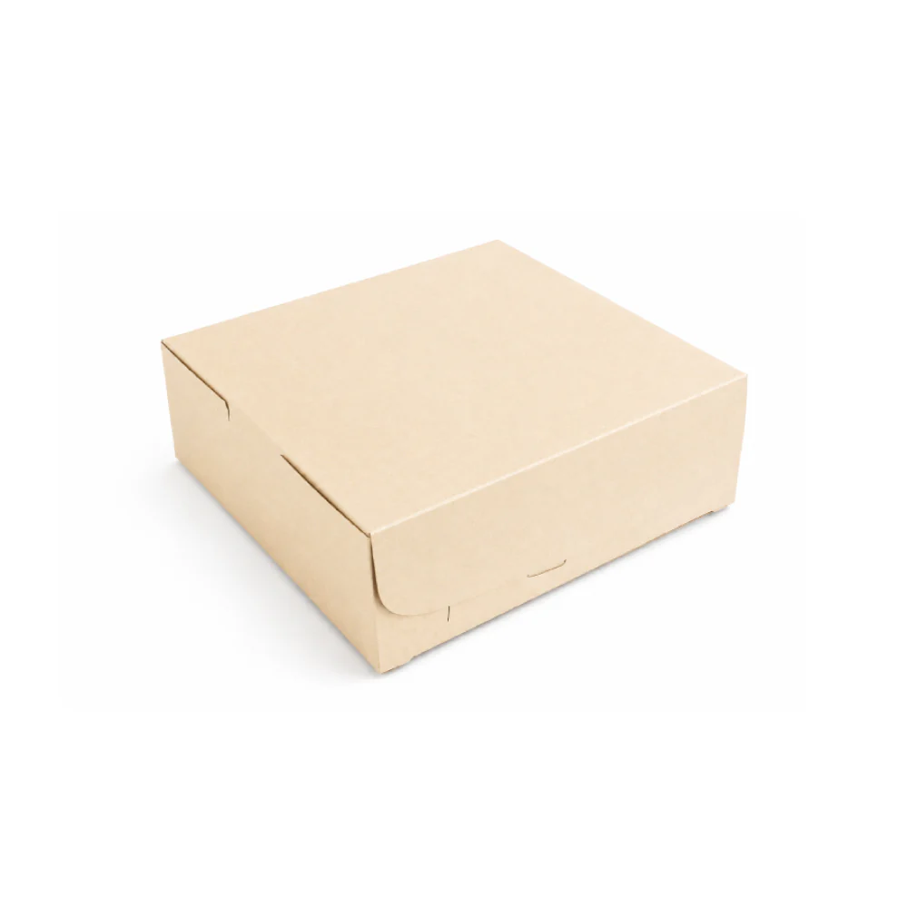 Caja de Cartón para Torta 34 x 34 x 11 cm Blanca/Kraft - Image 2