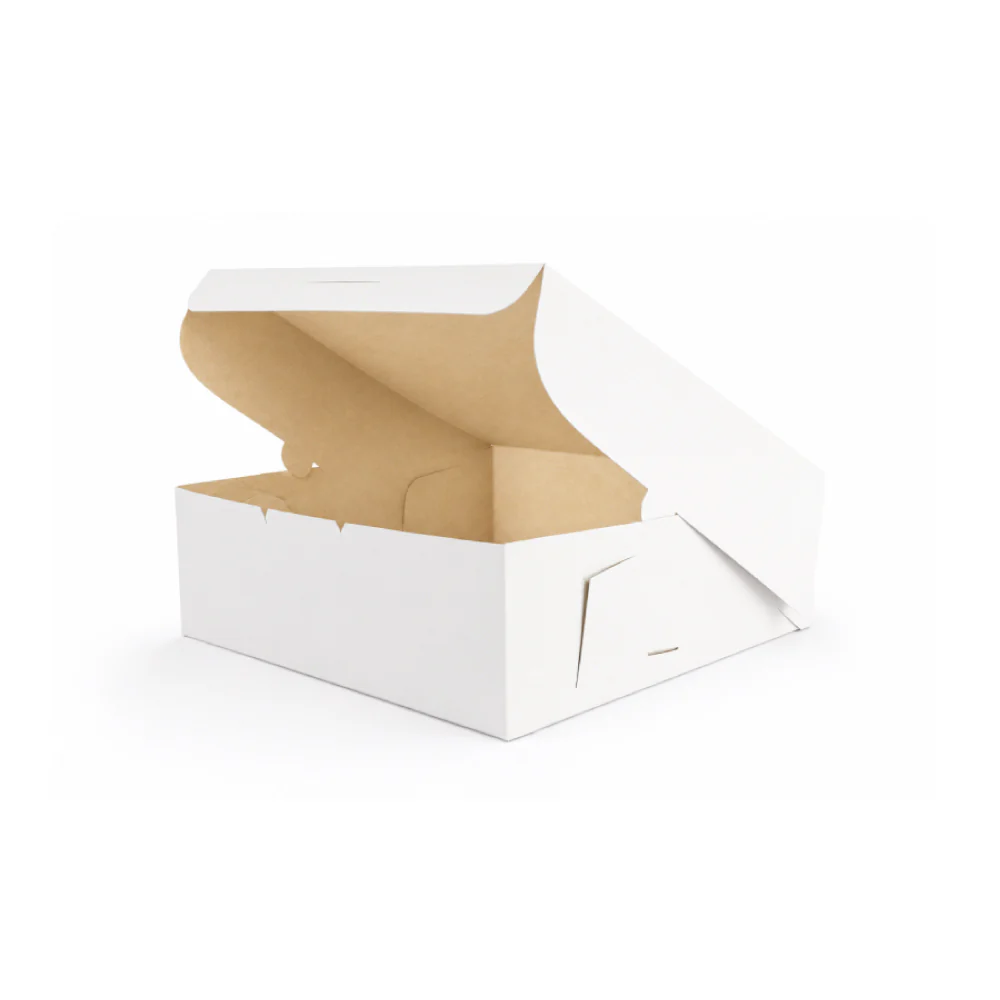Caja de Cartón para Torta 34 x 34 x 11 cm Blanca/Kraft - Image 4