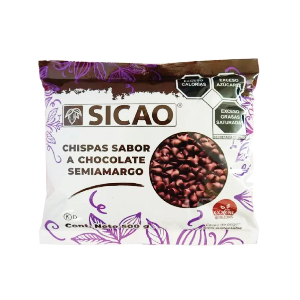Chips de chocolate semiamargo SICAO 500 gr.
