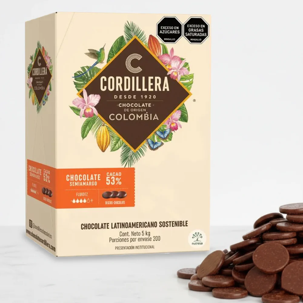 Chocolate Real Semiamargo 53% Cacao x 5 Kg Cordillera