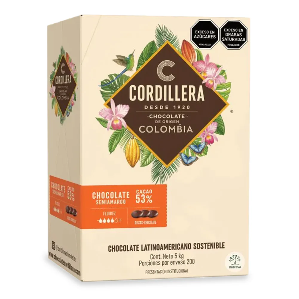 Chocolate Real Semiamargo 53% Cacao x 5 Kg Cordillera - Image 2