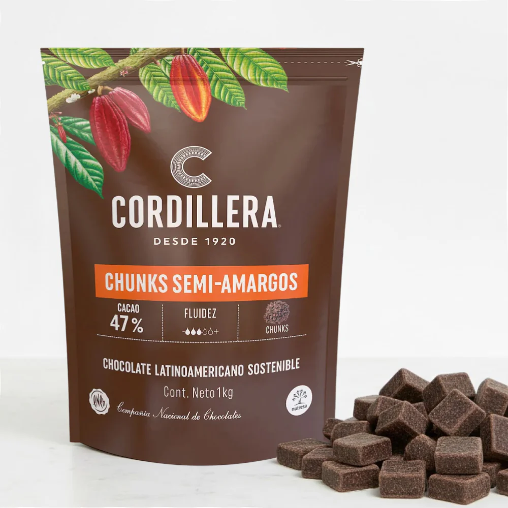 Chunks Chocolate Real Semiamargo 47% Cacao x 1 Kg Cordillera