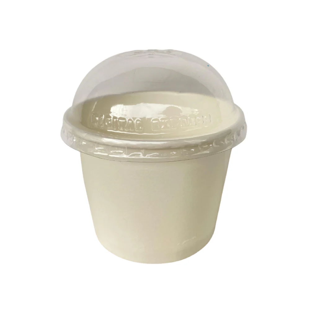 Contenedor 12 Oz Blanco Con Tapa Domo X 25 Unds.