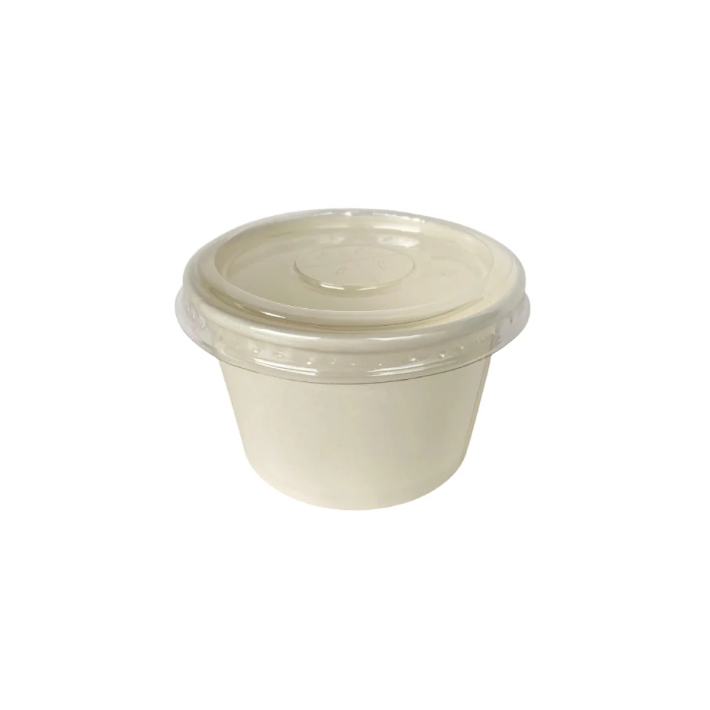 Contenedor 8 Oz Blanco Con Tapa Baja 25 Unds.