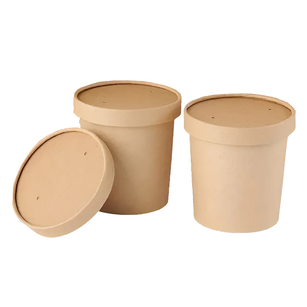 Contenedor Ecológico kraft 12 Oz con Tapa x 25 Unds. - Image 3