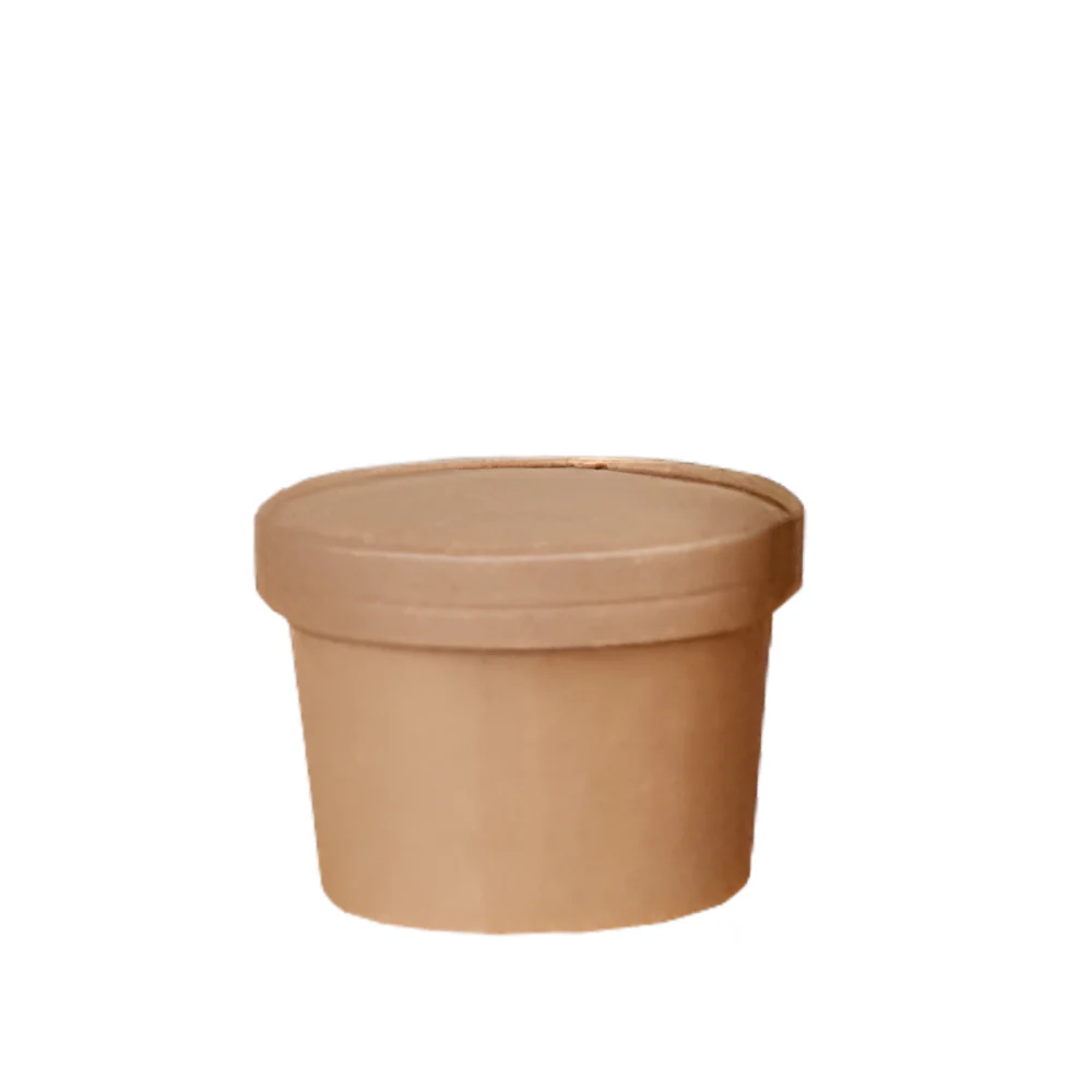 Contenedor Ecológico Kraft 8 Oz con Tapa x 25 Unds.