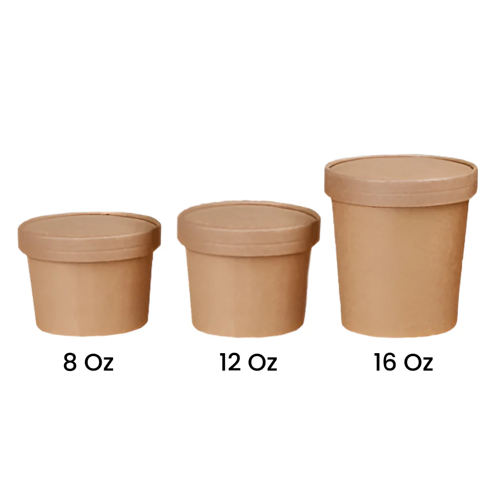 Contenedor Ecológico Kraft 8 Oz con Tapa x 25 Unds. - Image 2