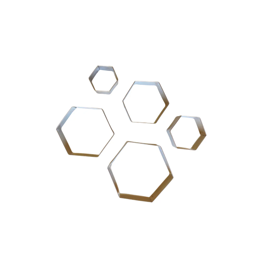 Cortador hexagonal pequeño acero 5 unidades