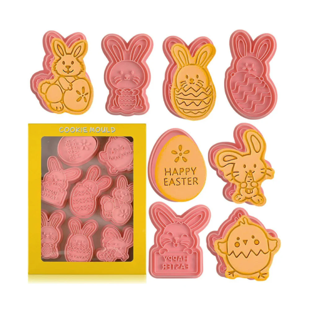 Cortador Push Print Conejitos Pascua 8 Unidades Selva Negra - Image 2
