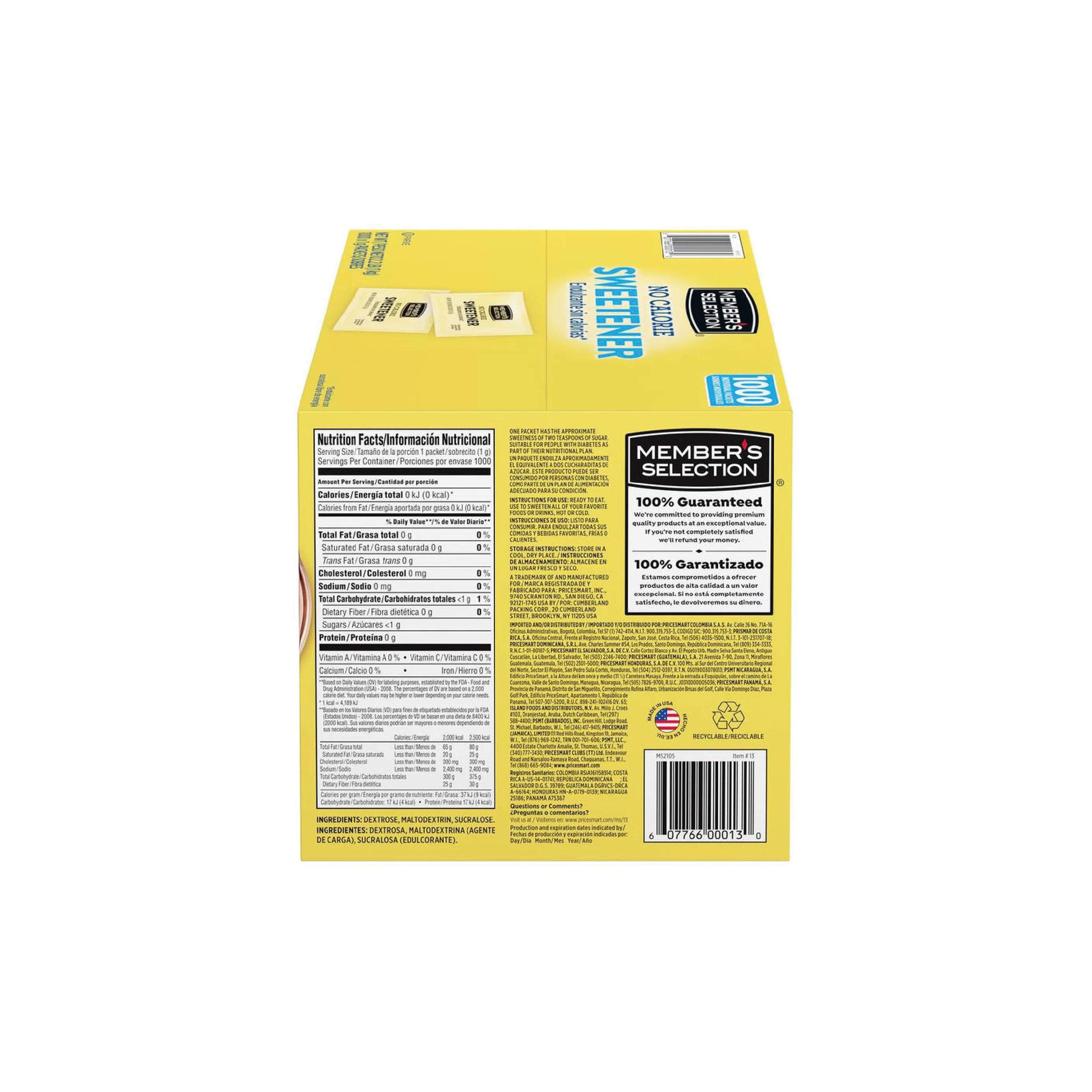 Endulzante Sobre 1.000 Unds. 1 Kg Members Selection - Image 3