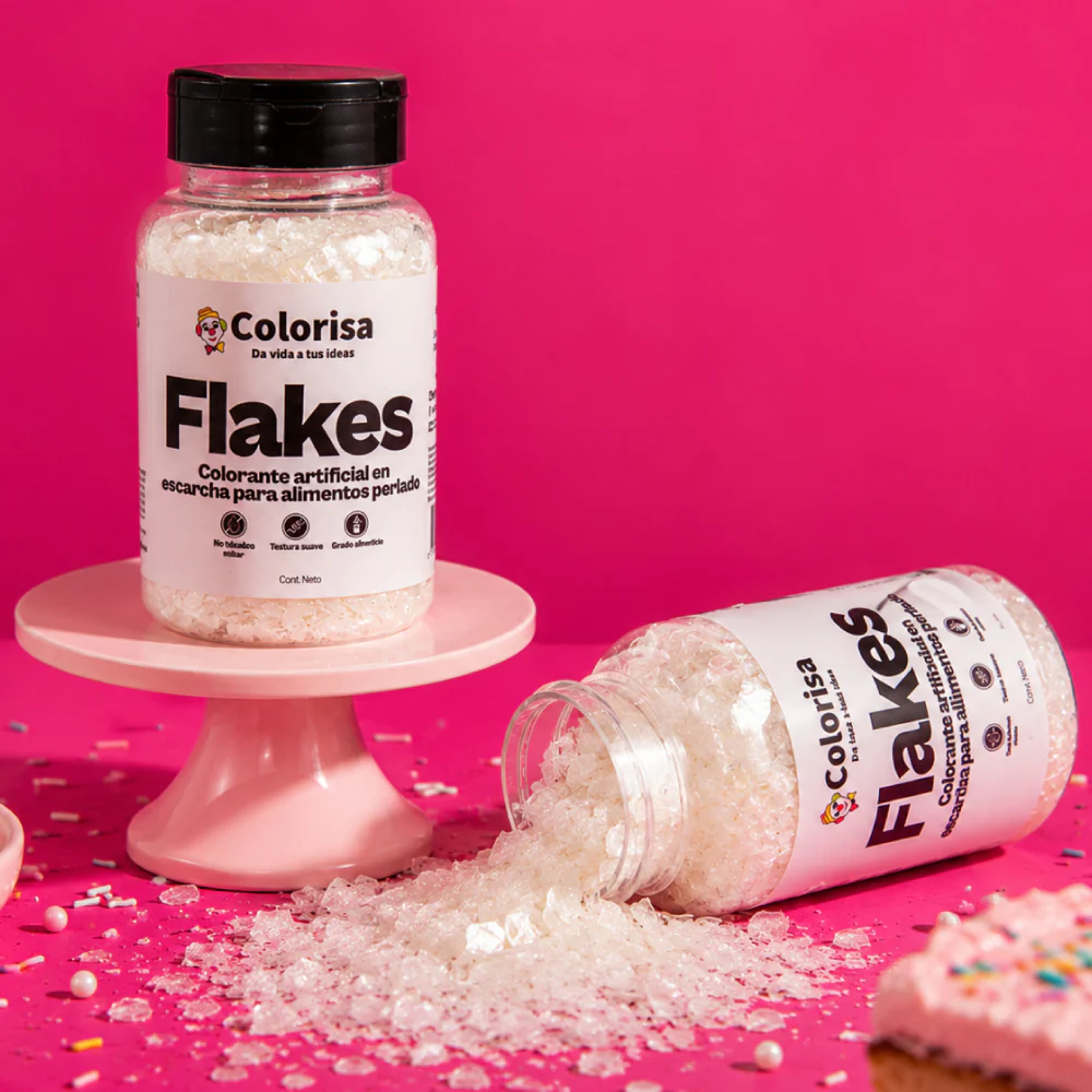 Flakes Brillo Escama Perlado Blanco Colorisa 50 Gr