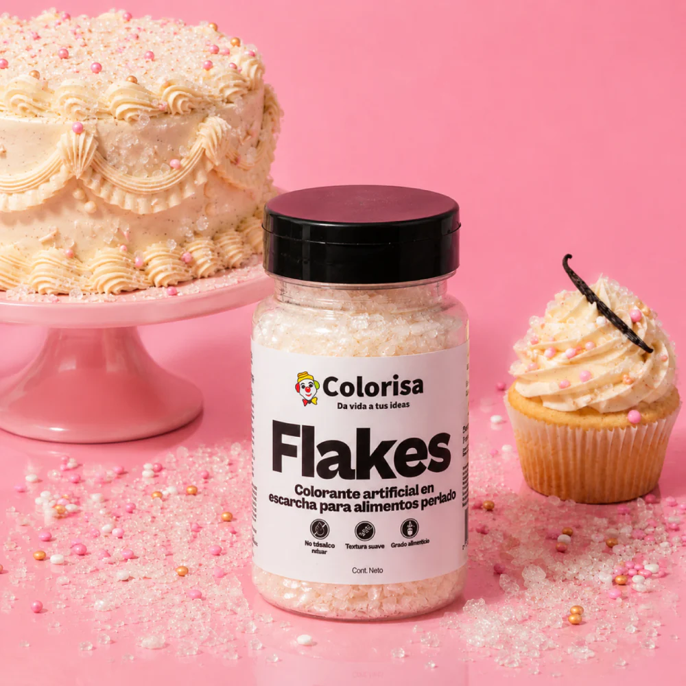 Flakes Brillo Escama Perlado Blanco Colorisa 50 Gr - Image 2