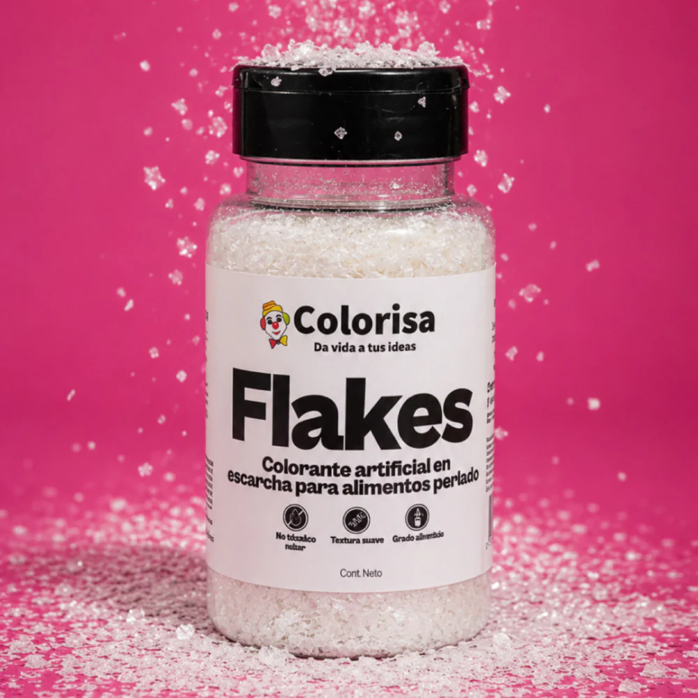 Flakes Brillo Escama Perlado Blanco Colorisa 50 Gr - Image 3