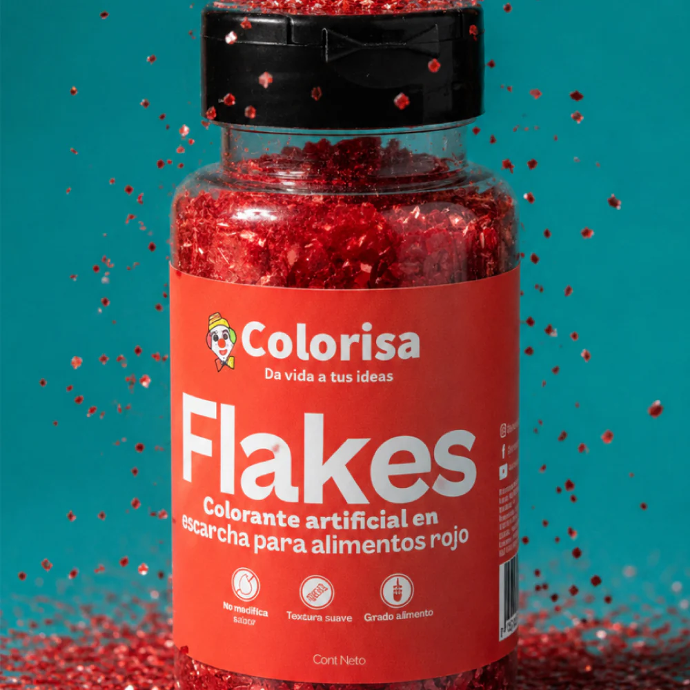 Flakes Brillo Escama Rojo Colorisa 50 Gr - Image 2