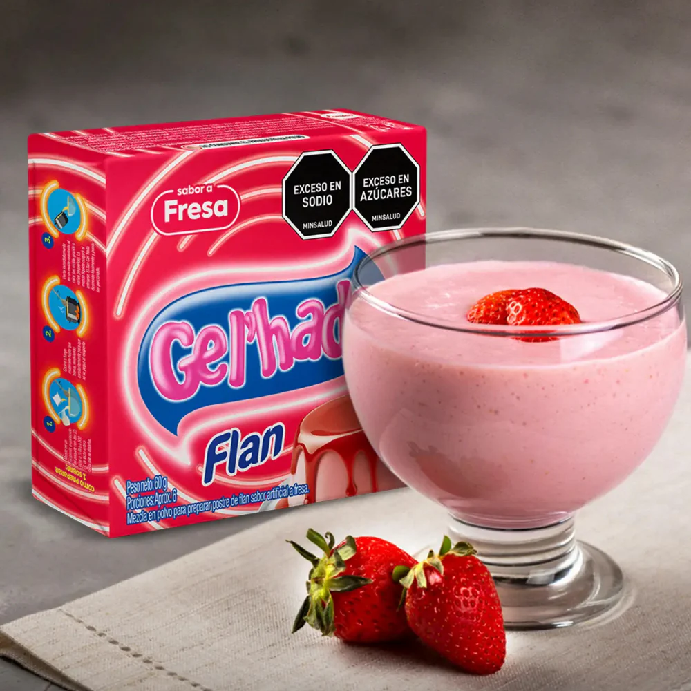 Flan Fresa Gel´hada 60 Gr