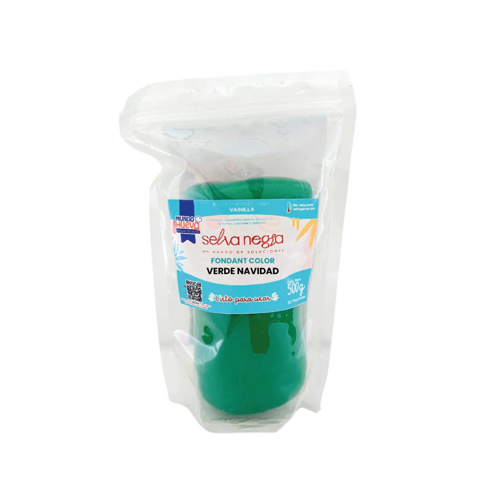 Fondant verde navidad Mundo Huevo 500 gr.