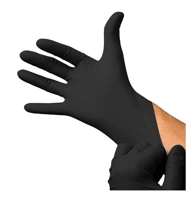 Guantes de Nitrilo Negro Talla M X 100 Unds.