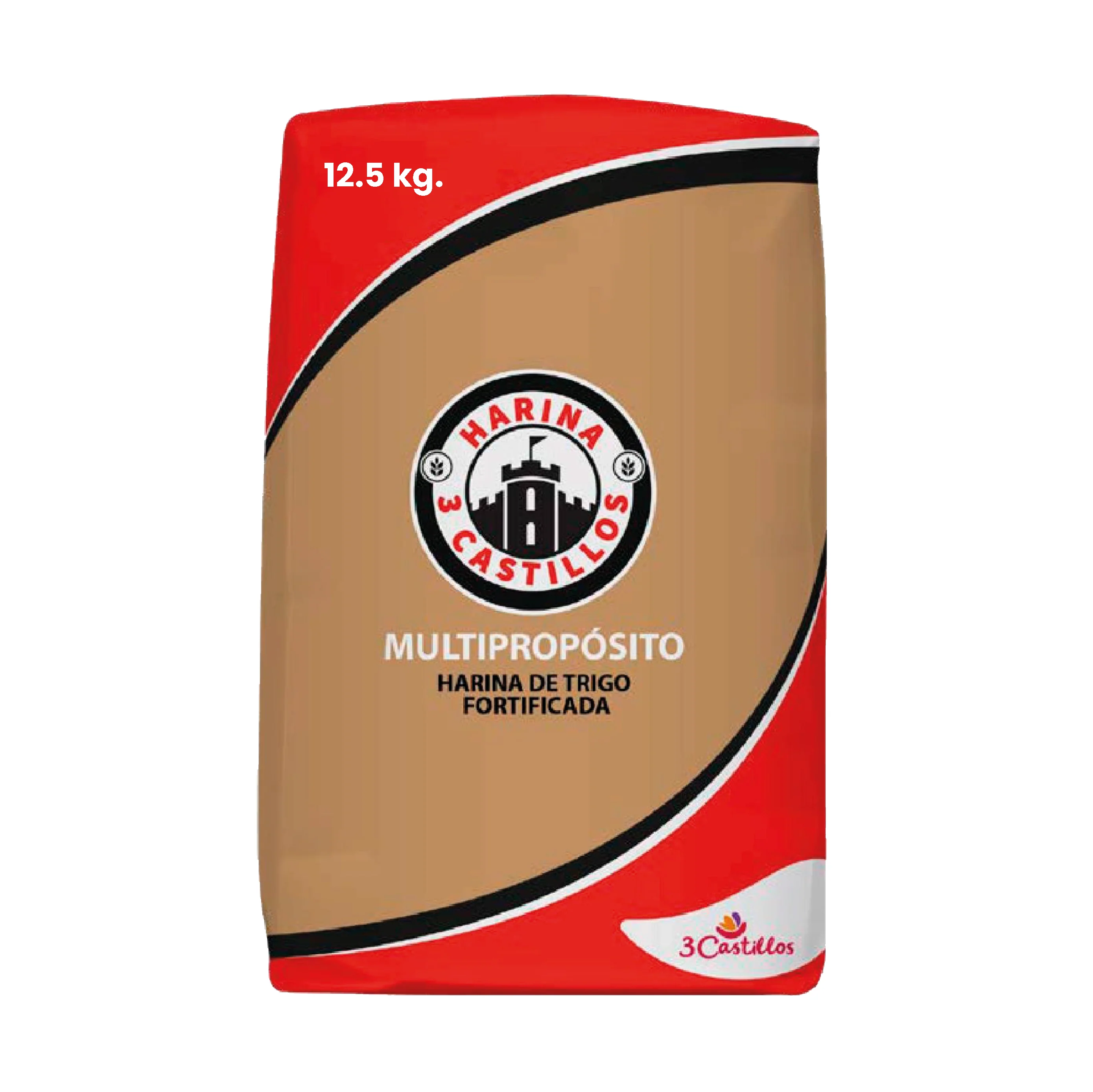 Harina De Trigo Multipropósito Arroba x 12.5 Kg 3 Castillos