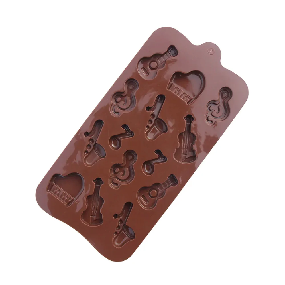 Molde Silicona Choco Instrumentos Musicales Selva Negra 14 Cavidades - Image 2