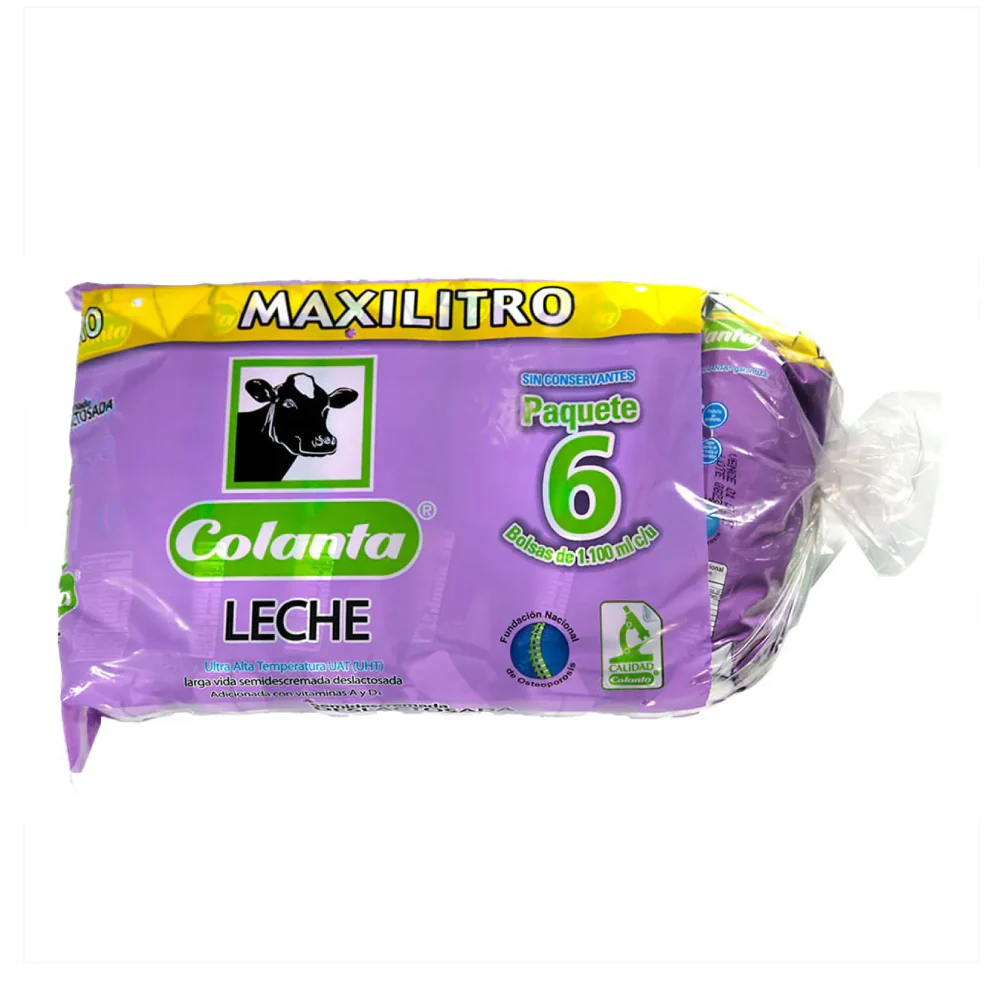 Leche Deslactosada Colanta 6 Unidades 1.100 ML c/u