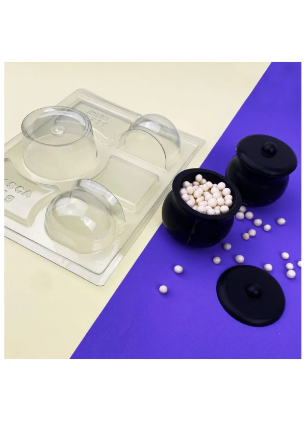 Molde de Acetato Caldera Bruja 3D 3 partes X 3 Cavidades BWB