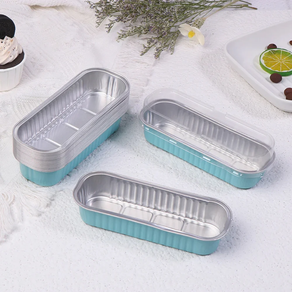Molde Azul Rectangular de Aluminio con Tapa