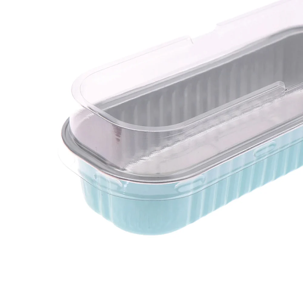 Molde Azul Rectangular de Aluminio con Tapa - Image 2
