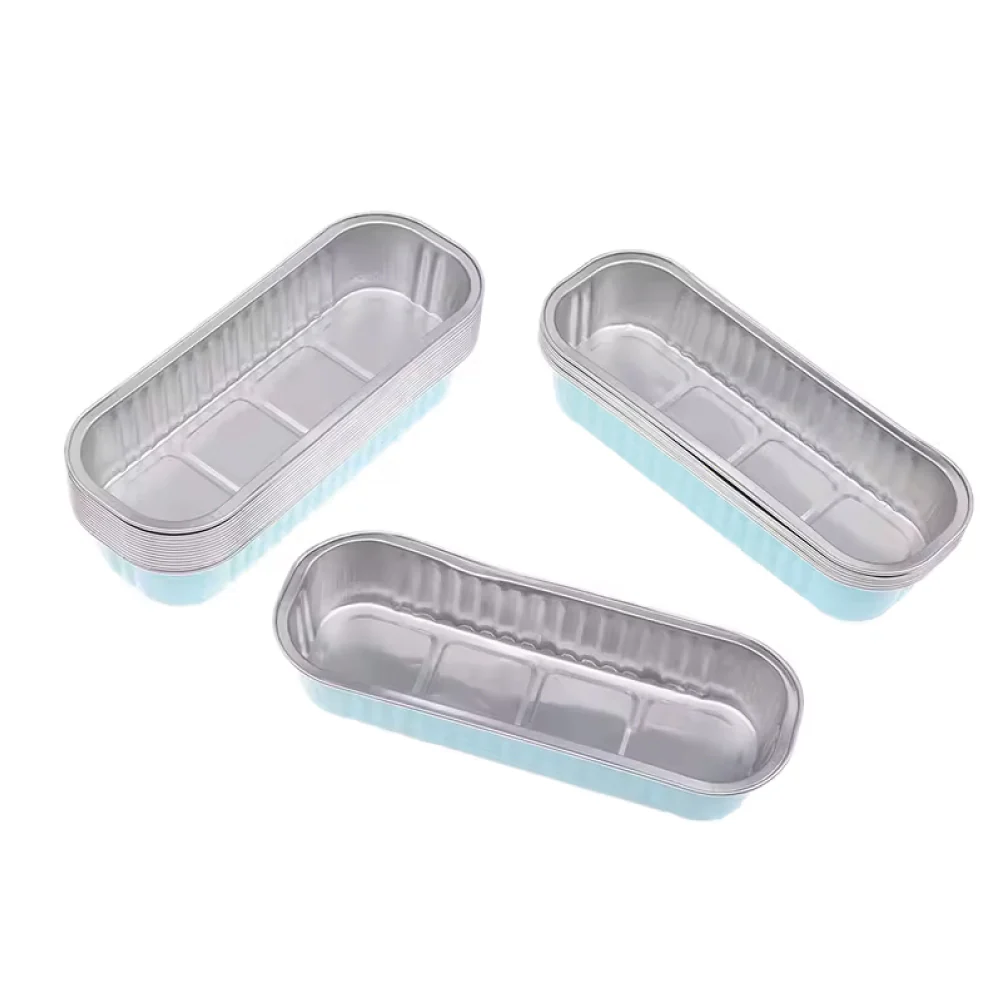 Molde Azul Rectangular de Aluminio con Tapa - Image 3