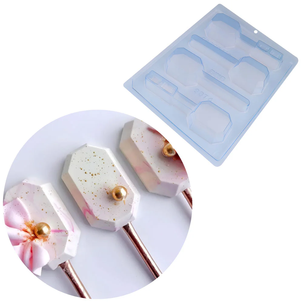 Molde para Chocolate Paleta Esmeralda 3 Partes X 4 Cavidades BWB - Image 2