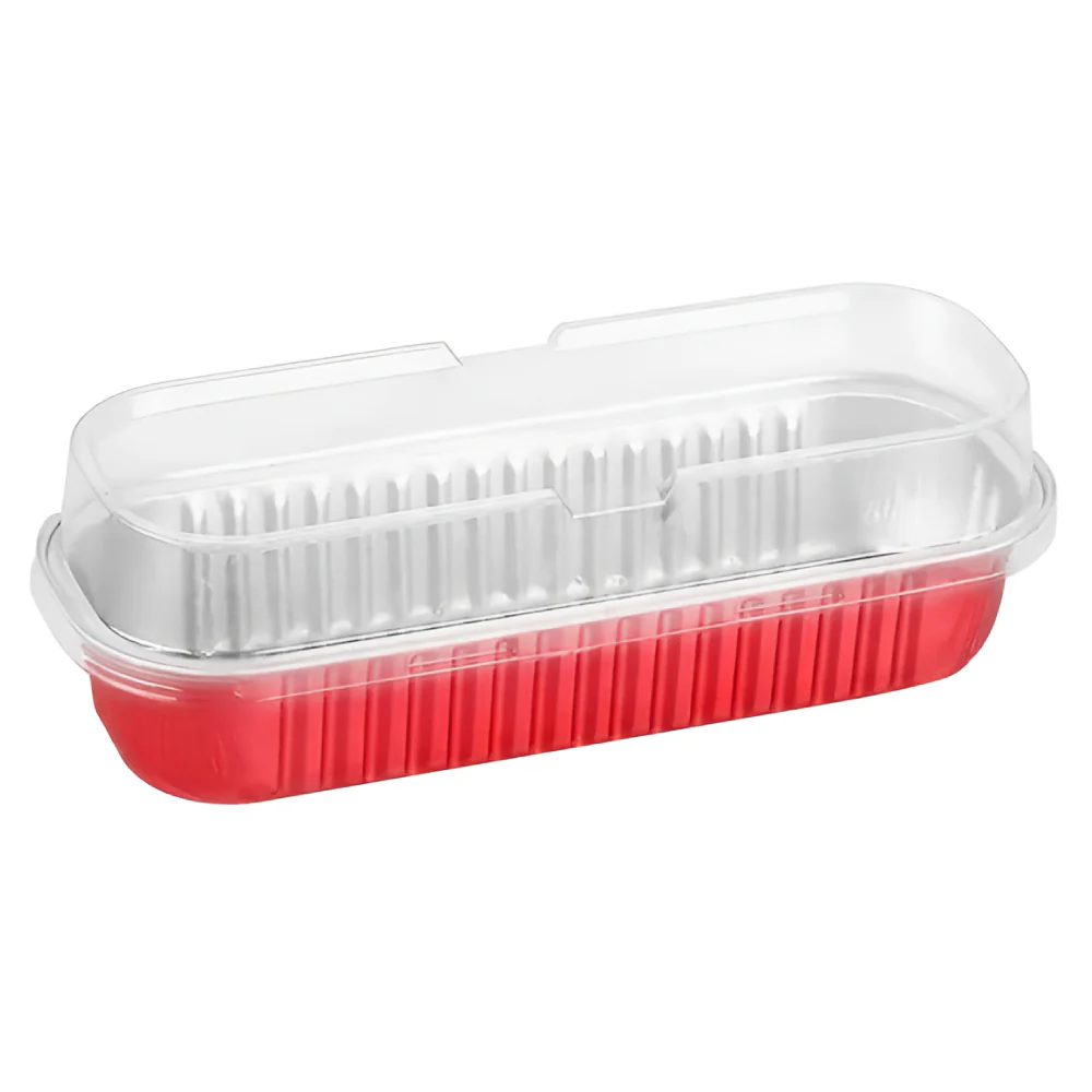 Molde Rojo Rectangular de Aluminio con Tapa 10 Unds. - Image 2