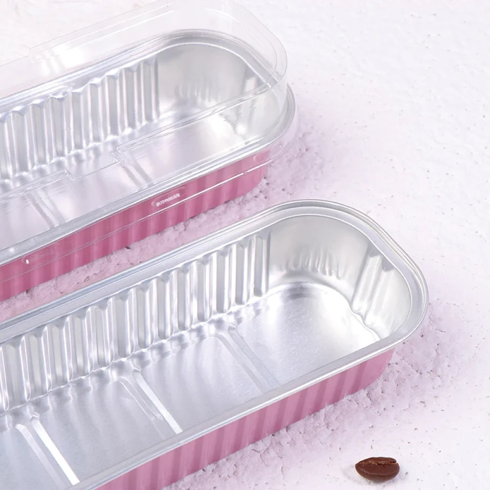 Molde Rosado Rectangular de Aluminio con Tapa - Image 4