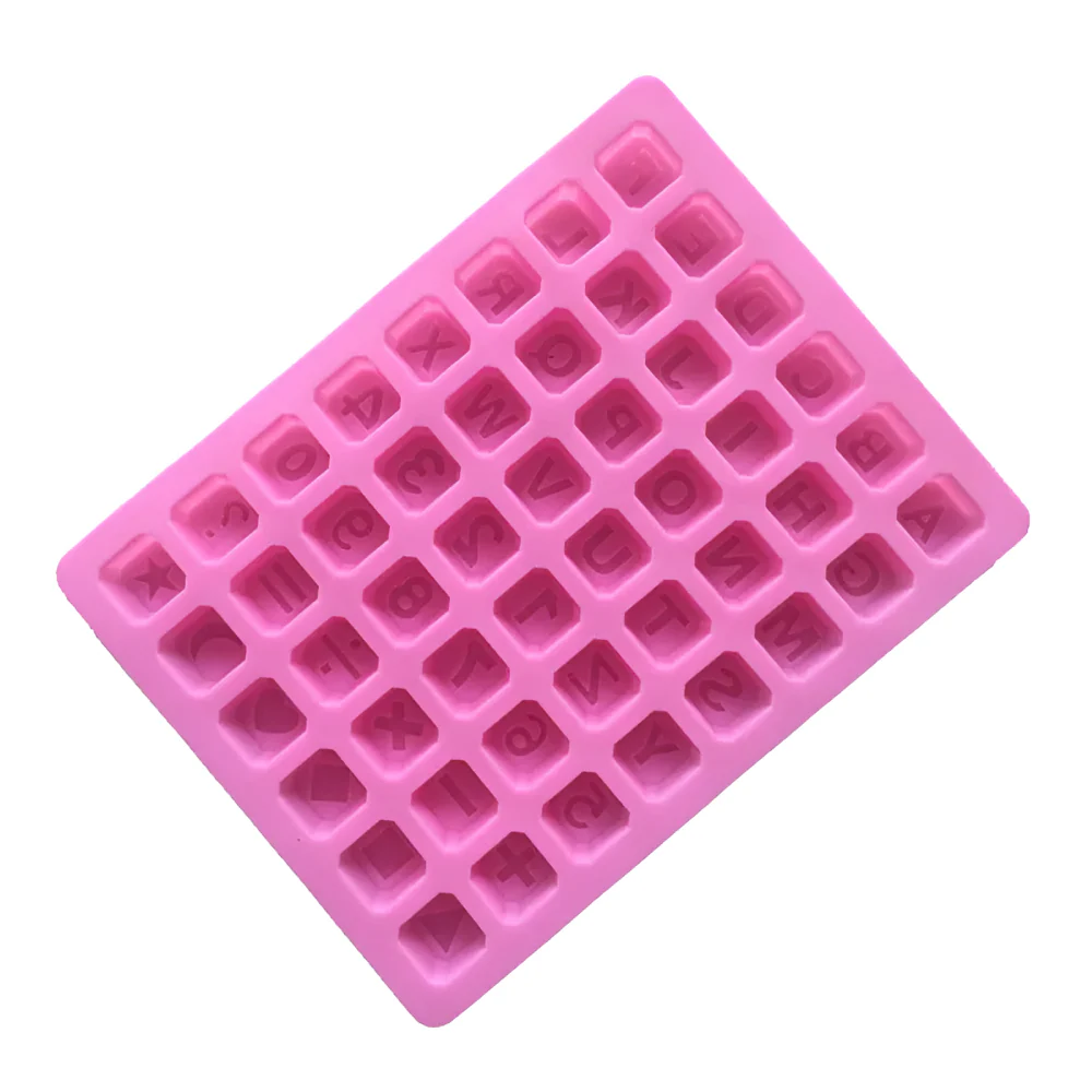 Molde de Silicona Abecedario, Números y Símbolos Cubos 48 Cavidades - Image 3