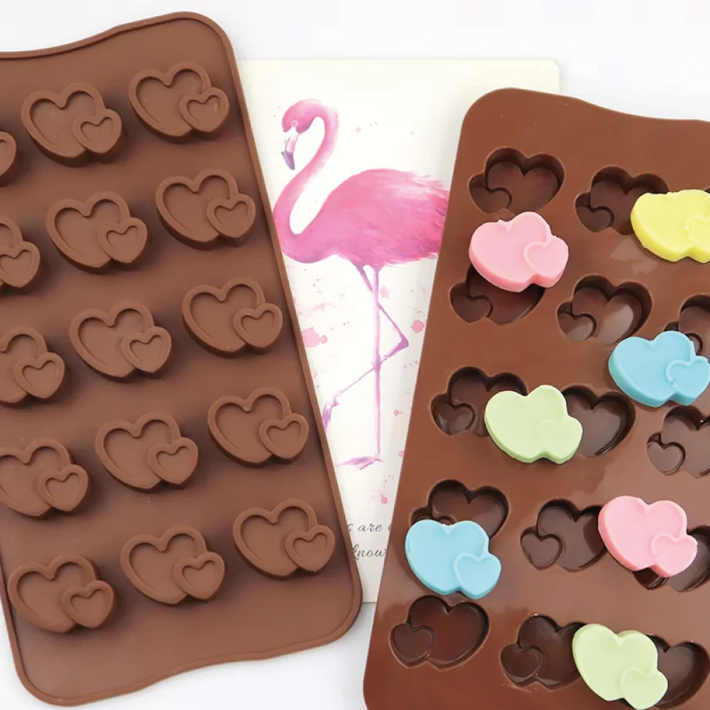 Molde de Silicona Choco Corazón Doble X 15 Cavidades - Image 2