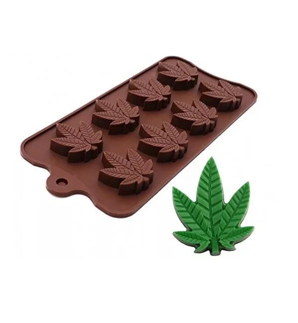 Molde de Silicona Choco Hoja Marihuana X 8 Cavidades - Image 3