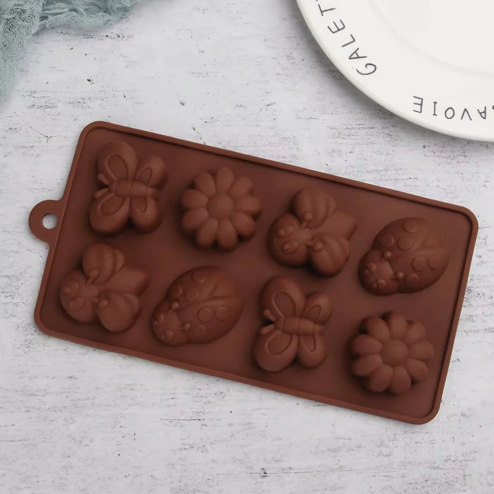 Molde Silicona Choco Insectos y Flores Selva Negra 8 Cavidades - Image 2