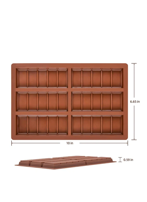 Molde de Silicona Chocolatina Rectángulos X 6 Cavidades - Image 2