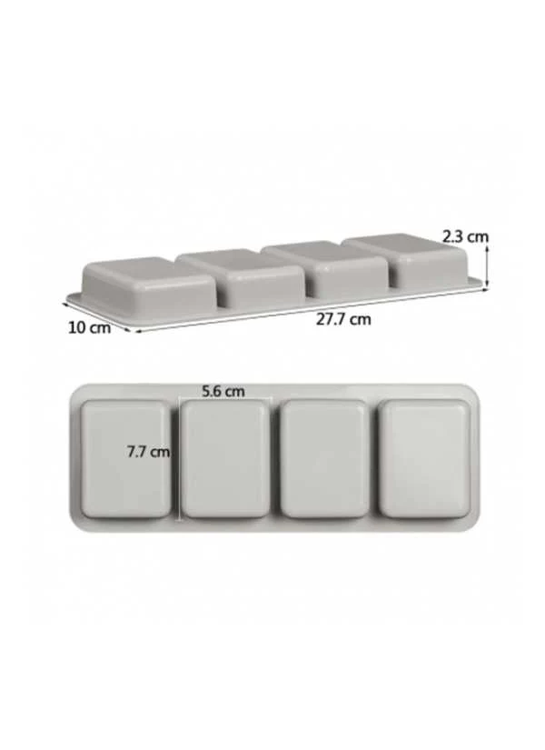 Molde de Silicona Jabón Cuadrado X 4 Cavidades - Image 3