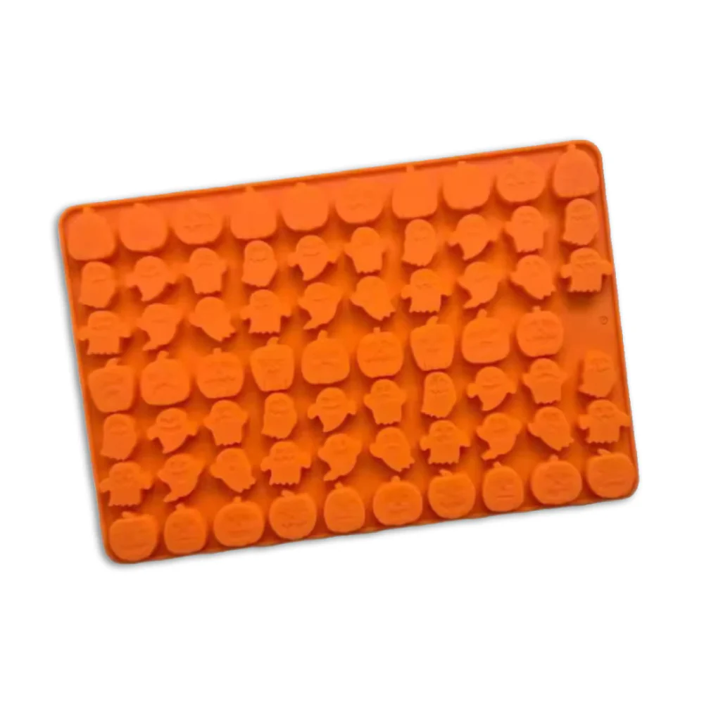 Molde Silicona Mini Fantasmas y Calabazas 69 Cavidades