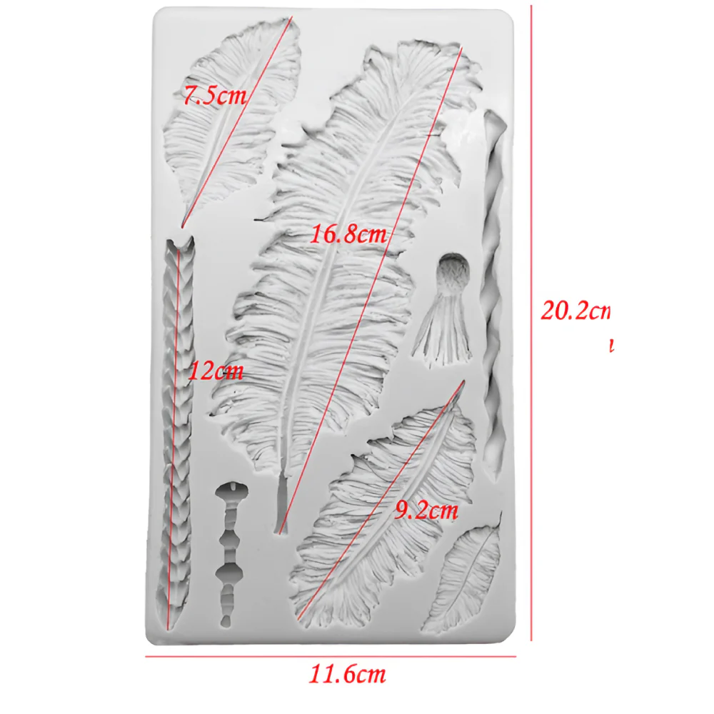 Molde de Silicona Plumas 8 Cavidades - Image 3