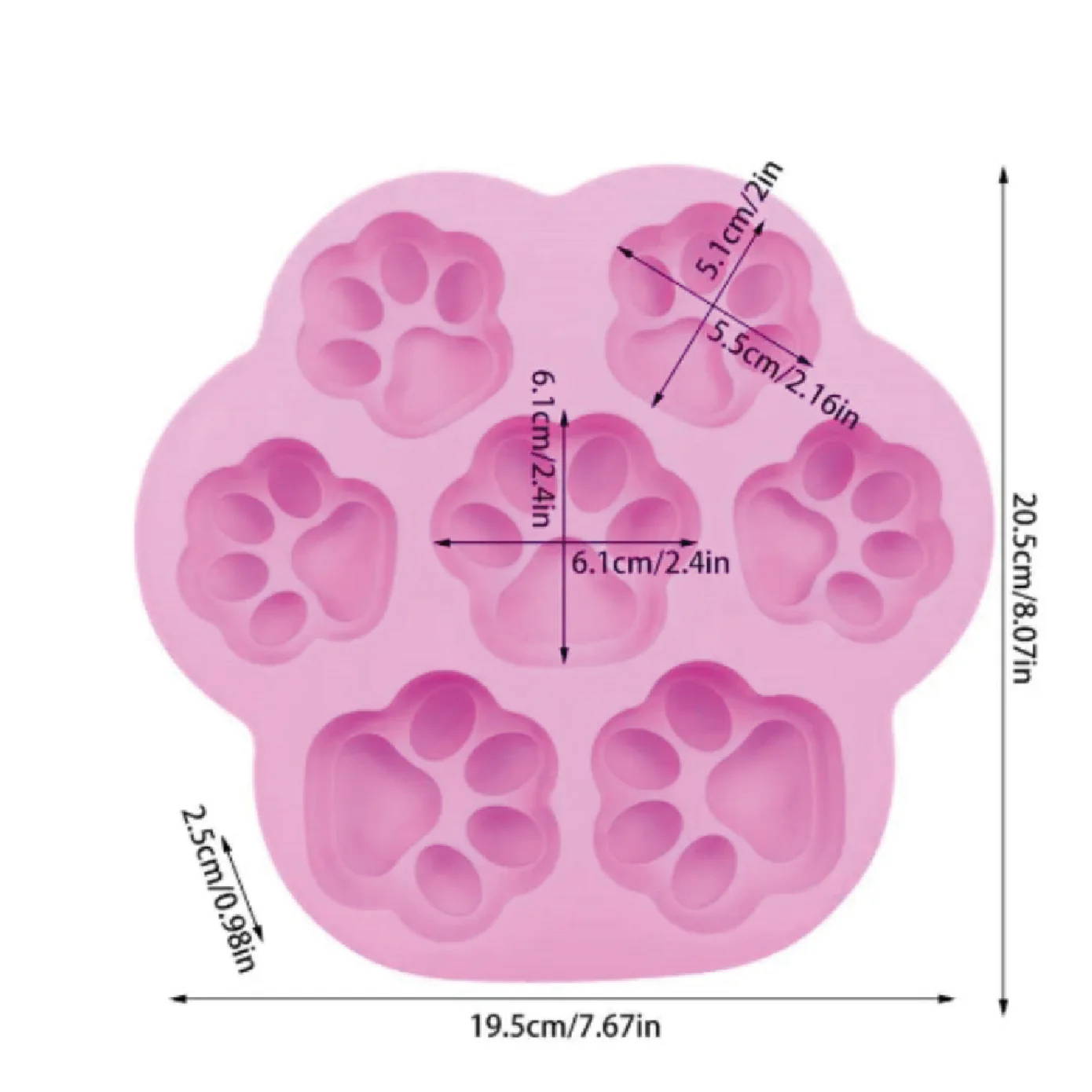 Molde Silicona Postre Huella 7 cavidades Selva Negra - Image 2